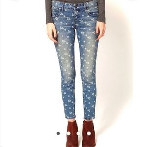 Free People Ditsy Daisy Skinny Jeans